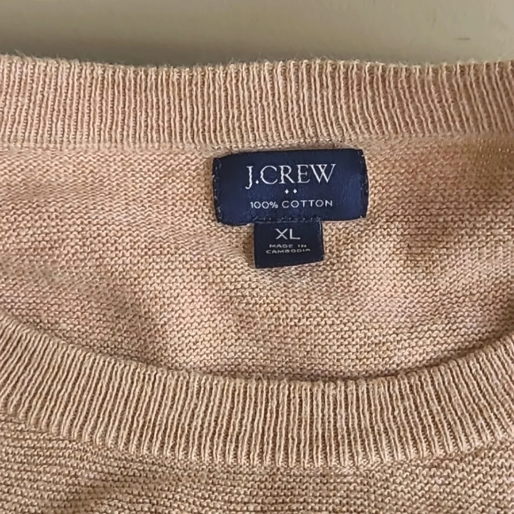 J. Crew Scoop Neck Sweater Tan Camel Men's XL